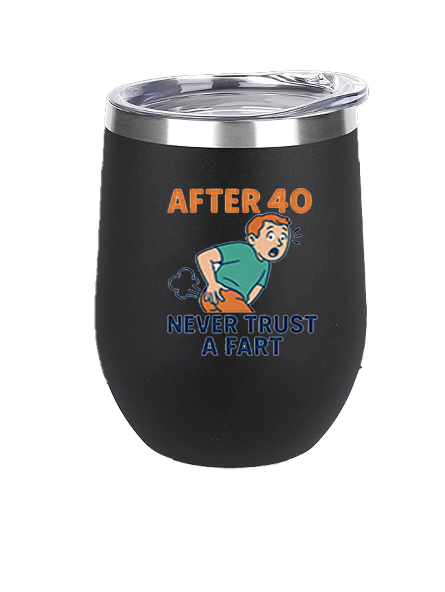 12oz Stainless Steel Wine Tumbler - Trust a Fart - Image 3