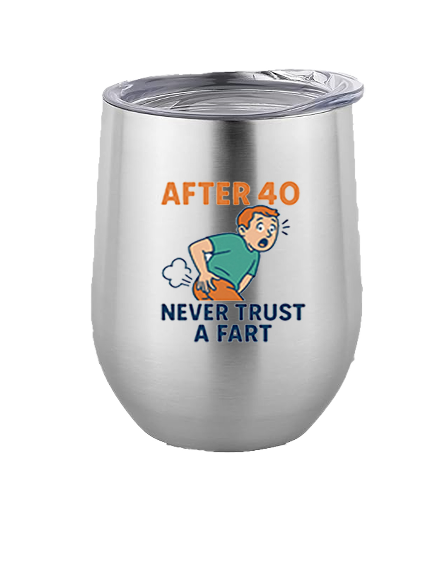 12oz Stainless Steel Wine Tumbler - Trust a Fart - Image 4