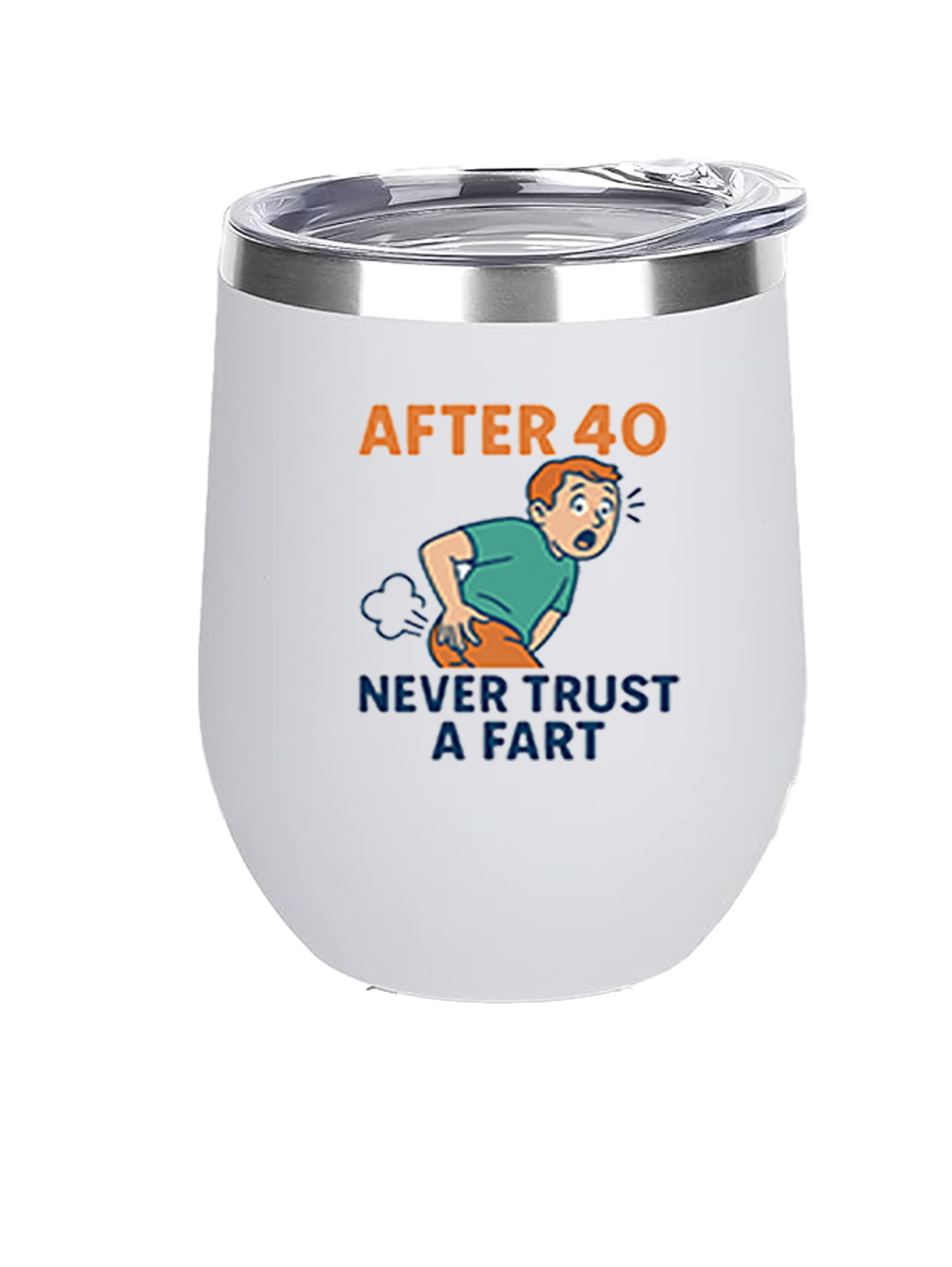 12oz Stainless Steel Wine Tumbler - Trust a Fart - Image 2