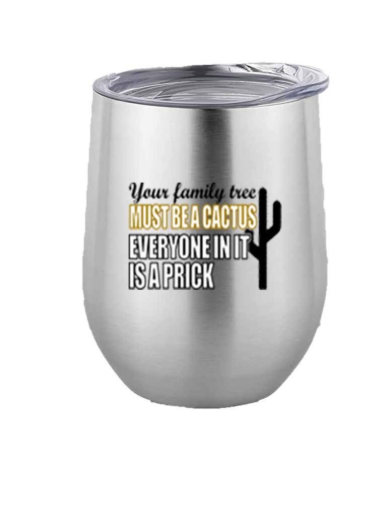 12oz Stainless Steel Wine Tumbler - Cactus Prick