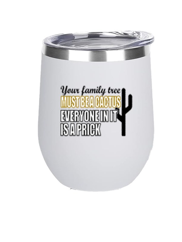 12oz Stainless Steel Wine Tumbler - Cactus Prick