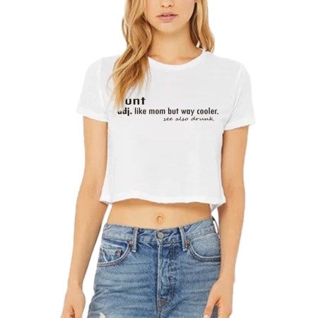 Bella & Canvas Women's Flowy Cropped Tee - Dictionary Aunt