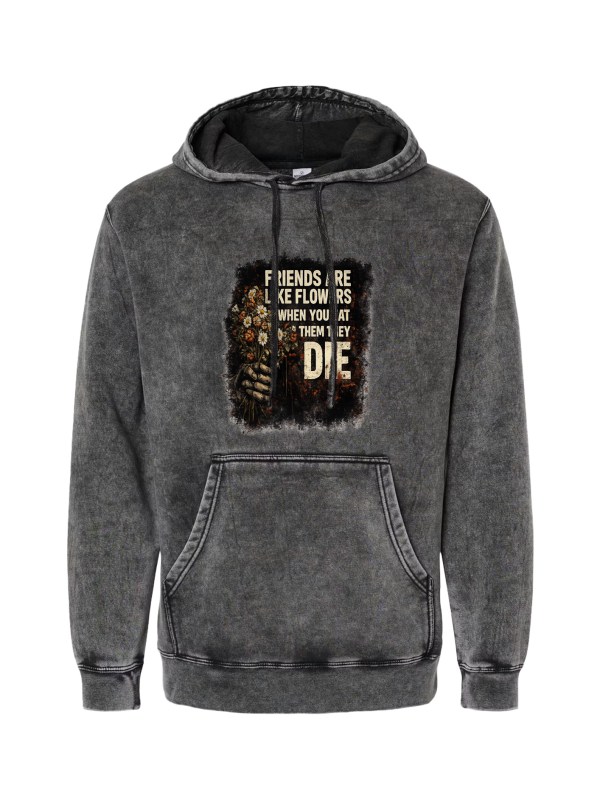 Independent Trading Midweight Mineral Wash Hoodie - Friends Flowers
