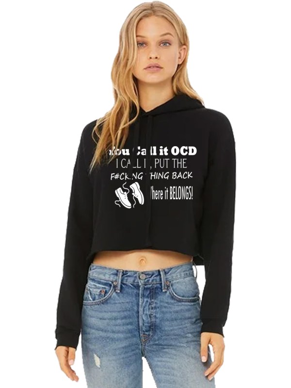 Bella + Canvas Women's Cropped Fleece Hoodie - OCD