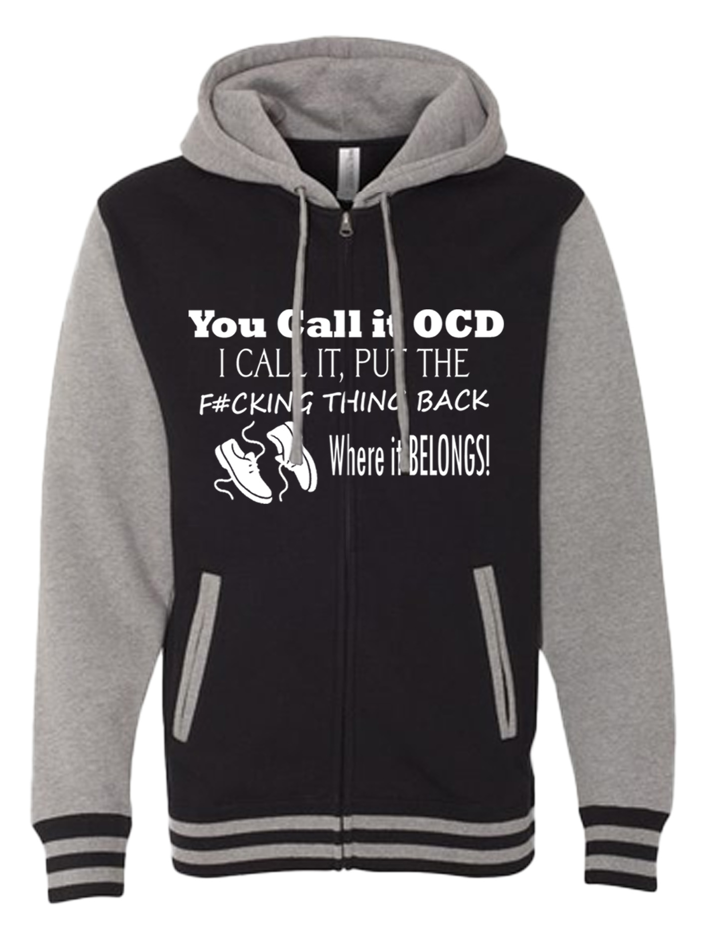 Independent Trading Unisex Varsity Full-Zip Hoodie - OCD - Image 1