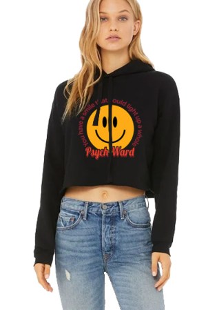 Bella + Canvas Women's Cropped Fleece Hoodie - Psych Ward