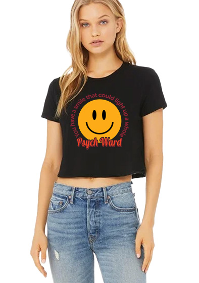 Bella & Canvas Women's Flowy Cropped Tee - Psych Ward