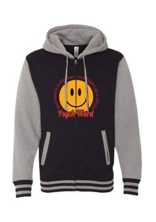 Independent Trading Unisex Varsity Full-Zip Hoodie - Psych Ward