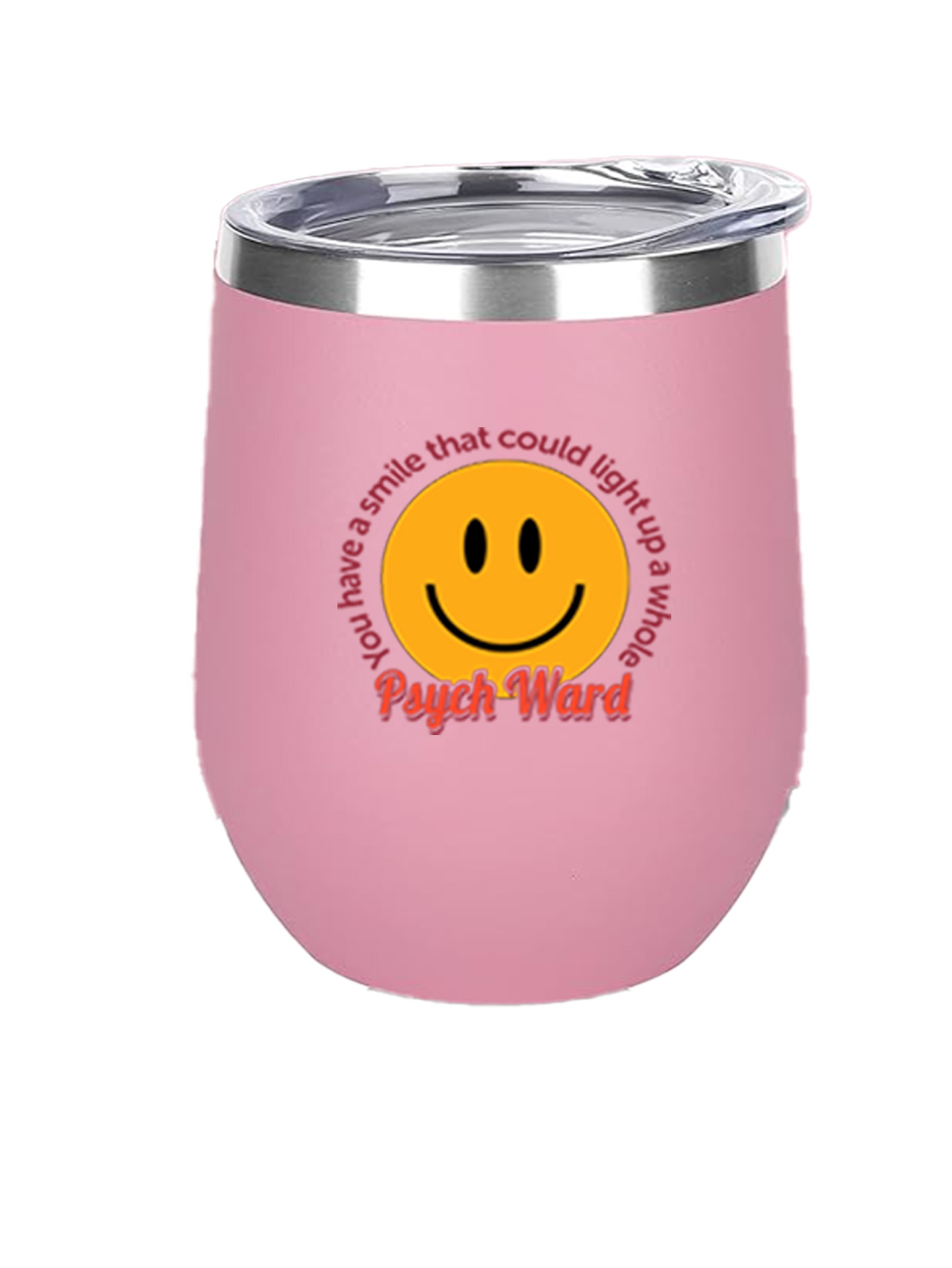 12oz Stainless Steel Wine Tumbler - Psych Ward - Image 1