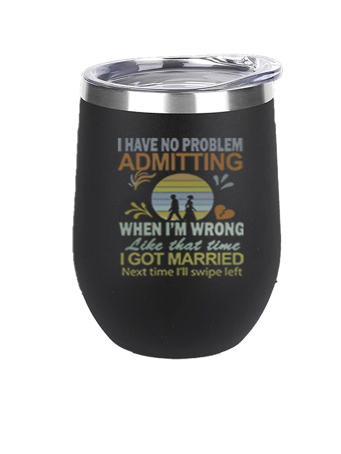 12oz Stainless Steel Wine Tumbler - Swipe Left - Image 3