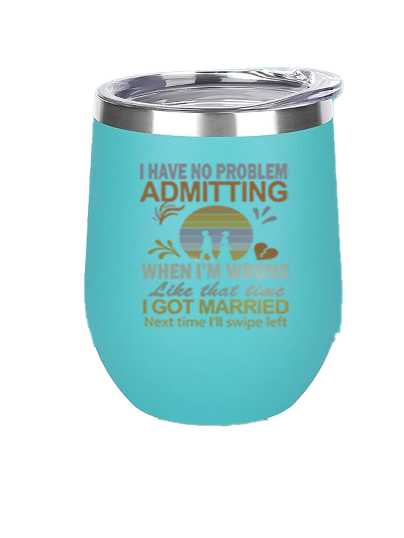 12oz Stainless Steel Wine Tumbler - Swipe Left - Image 1