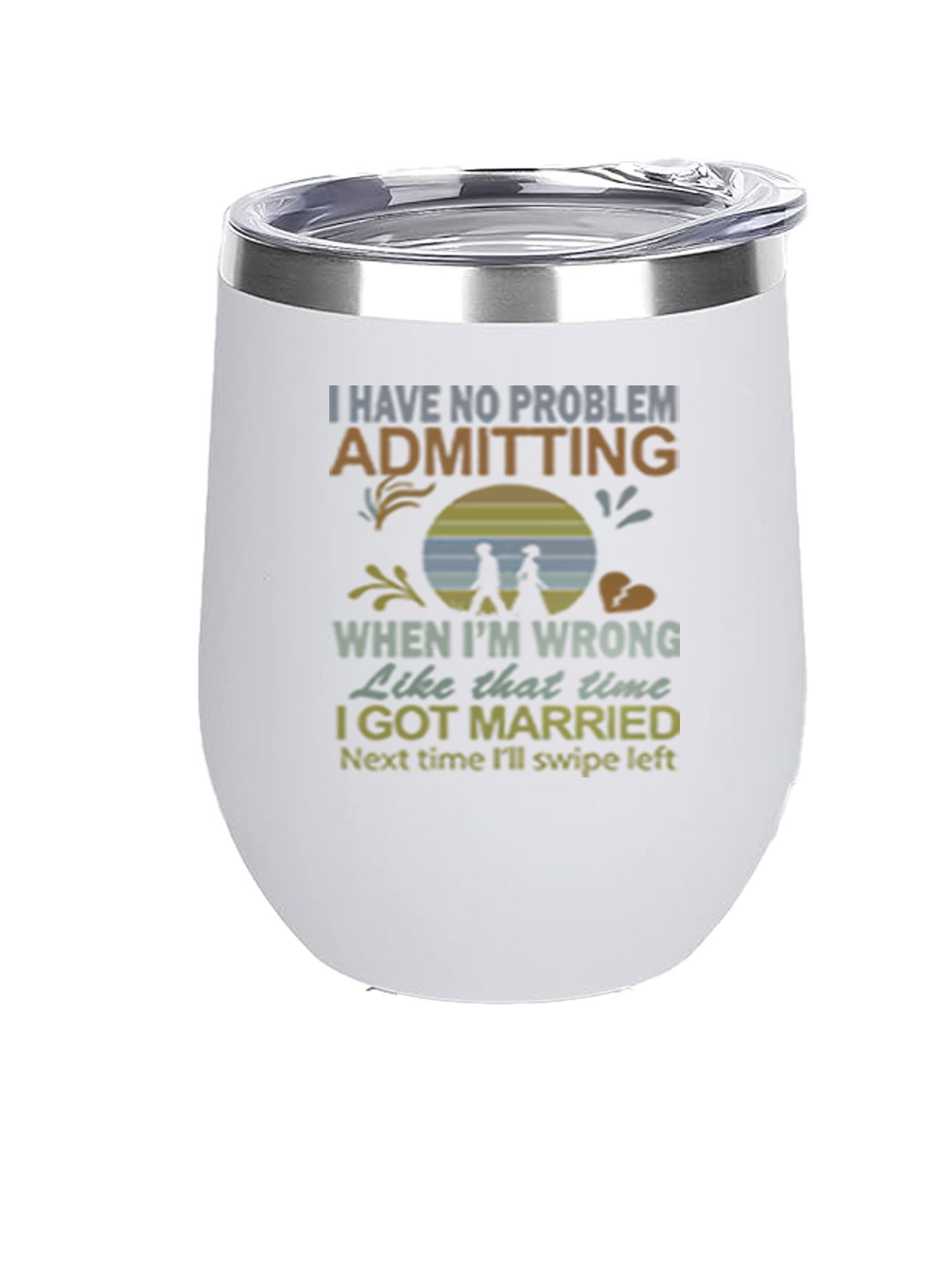12oz Stainless Steel Wine Tumbler - Swipe Left - Image 2