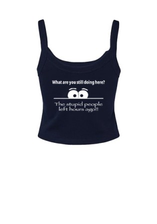 Bella + Canvas Ladies Micro Ribbed Scoop Tank - Stupid People