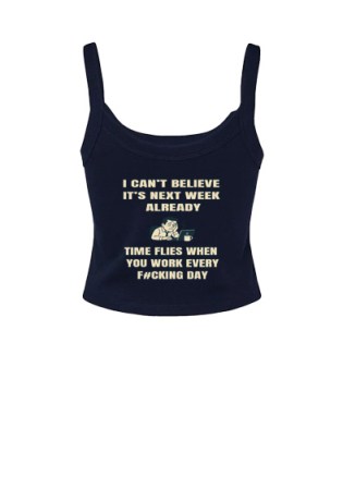 Bella + Canvas Ladies Micro Ribbed Scoop Tank - Time Flies