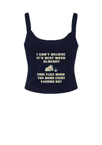 Bella + Canvas Ladies Micro Ribbed Scoop Tank - Time Flies