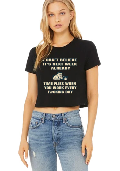 Bella & Canvas Women's Flowy Cropped Tee - Time Flies
