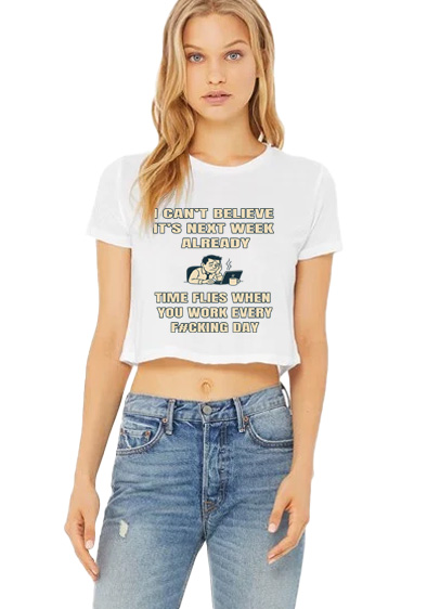 Bella & Canvas Women's Flowy Cropped Tee - Time Flies