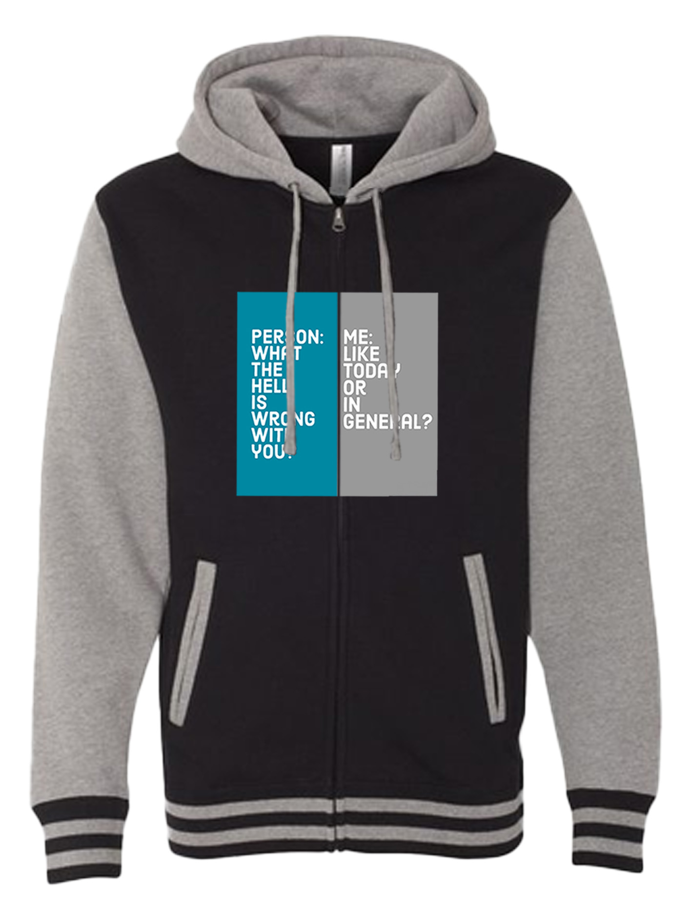 Independent Trading Unisex Varsity Full-Zip Hoodie - What