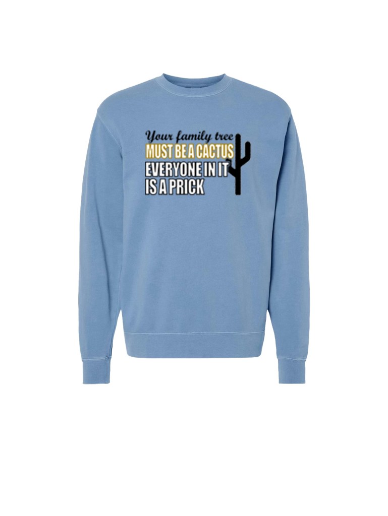 Unisex Pigment Dyed Crew Neck - Cactus Prick