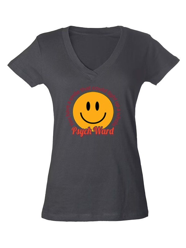 Women's Slim Fit Fine Jersey V-Neck - Psych Ward