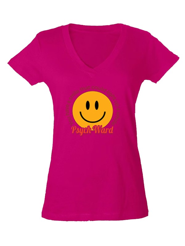Women's Slim Fit Fine Jersey V-Neck - Psych Ward