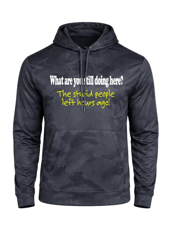 CamoHex Fleece Hooded Pullover - Stupid People