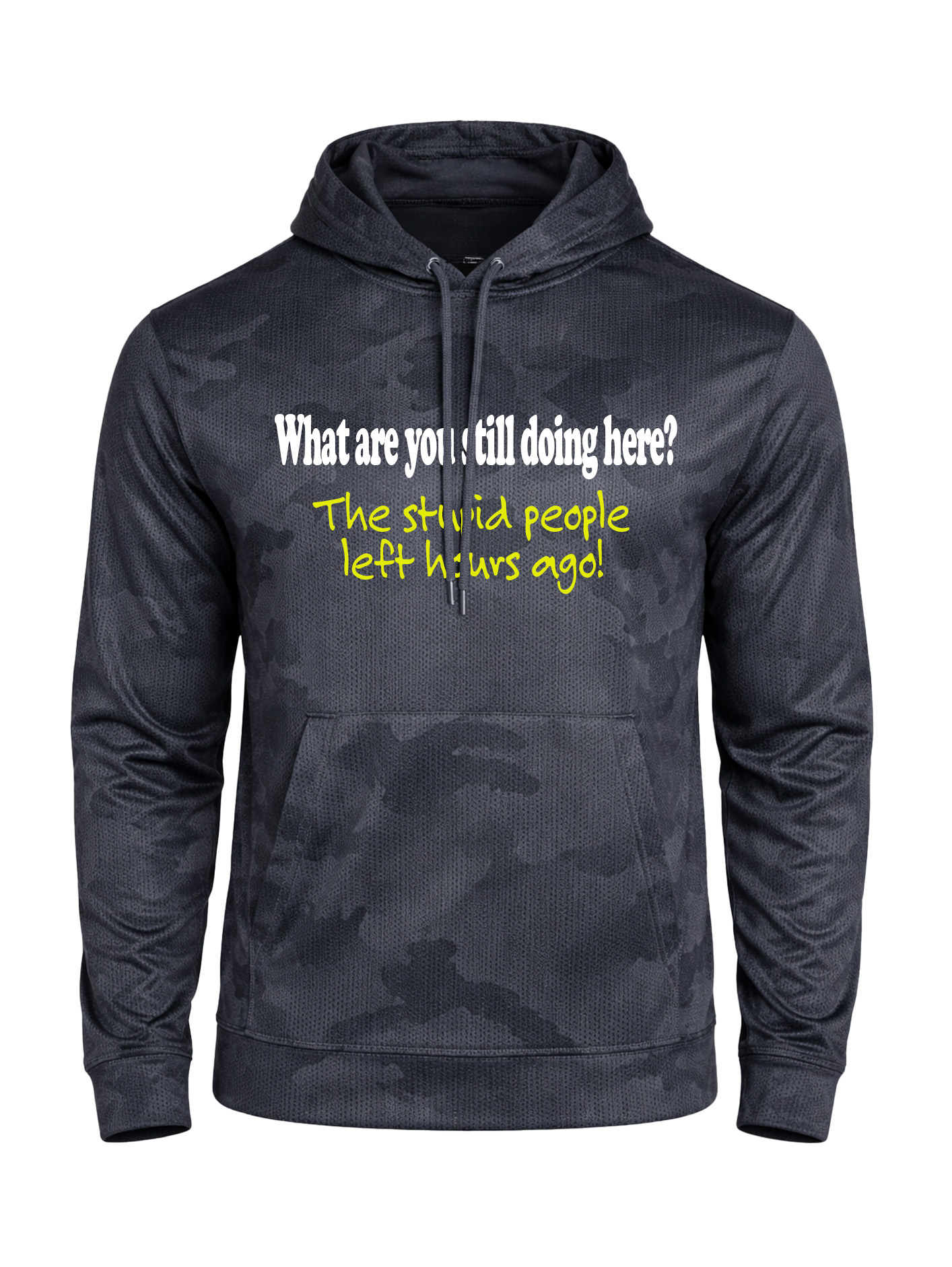 CamoHex Fleece Hooded Pullover - Stupid People - Image 4