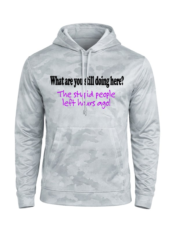 CamoHex Fleece Hooded Pullover - Stupid People