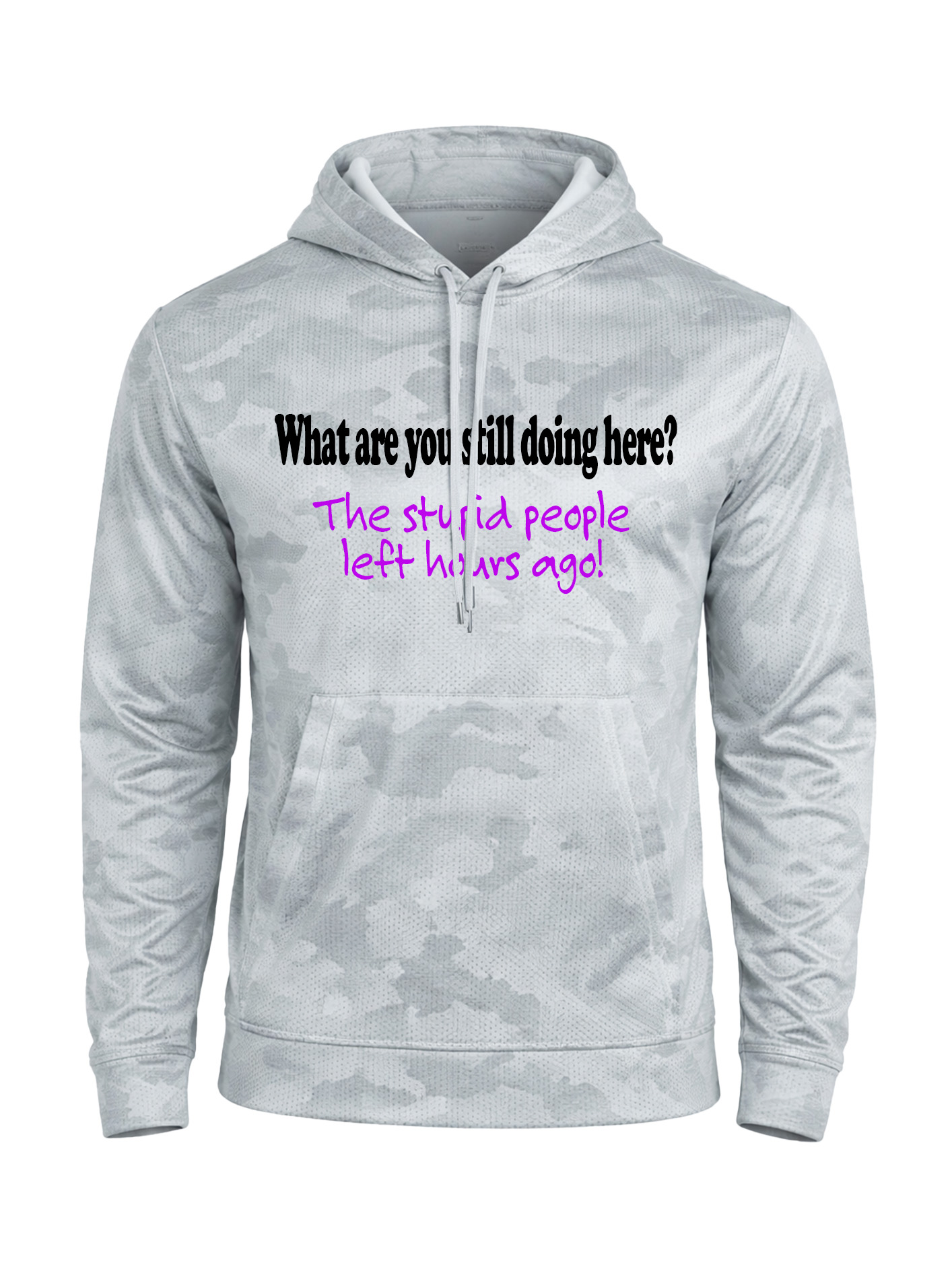 CamoHex Fleece Hooded Pullover - Stupid People - Image 1