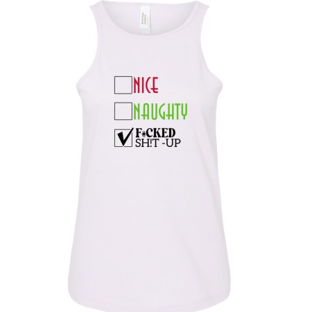 Ladies' CVC Racerback Tank - F#cked Sh!t Up