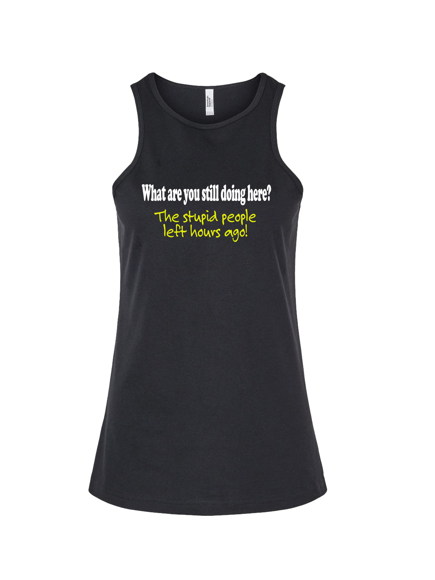 Ladies' CVC Racerback Tank - Stupid People - Image 5