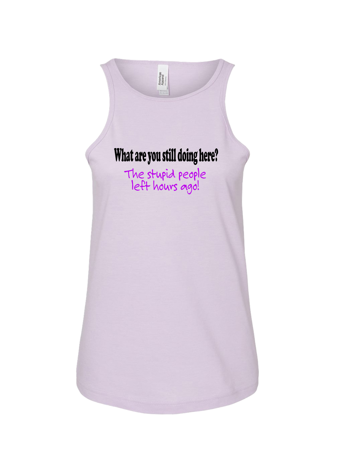 Ladies' CVC Racerback Tank - Stupid People - Image 1