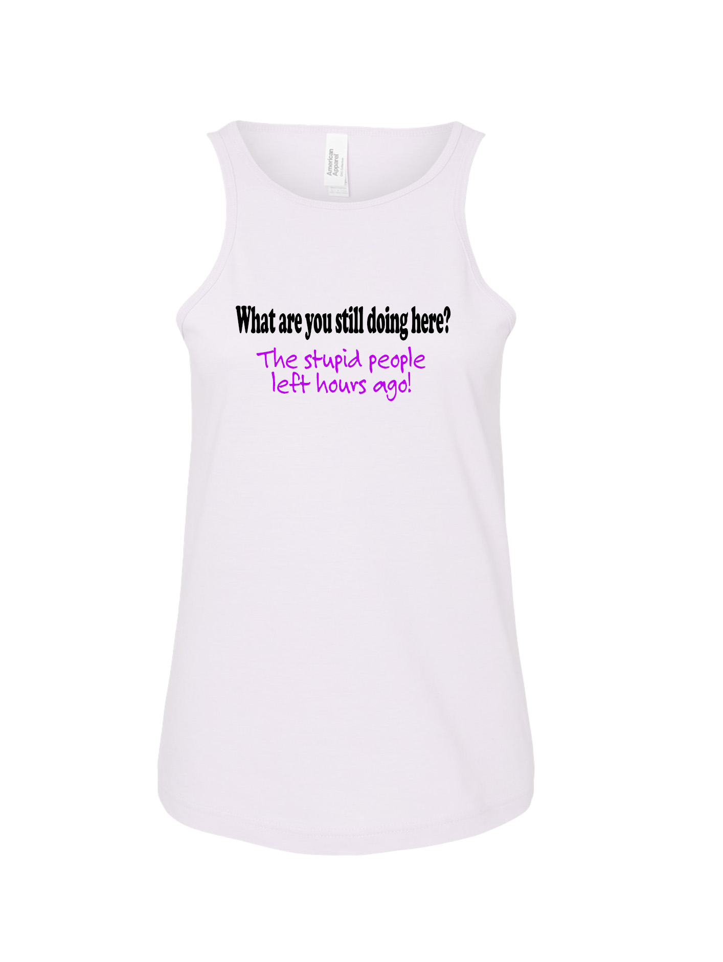 Ladies' CVC Racerback Tank - Stupid People - Image 6