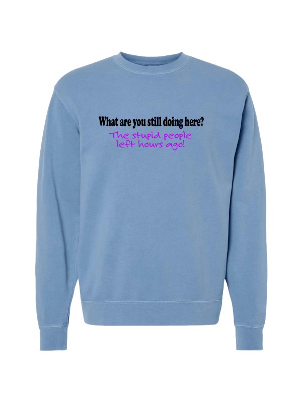 Unisex Pigment Dyed Crew Neck - Stupid People