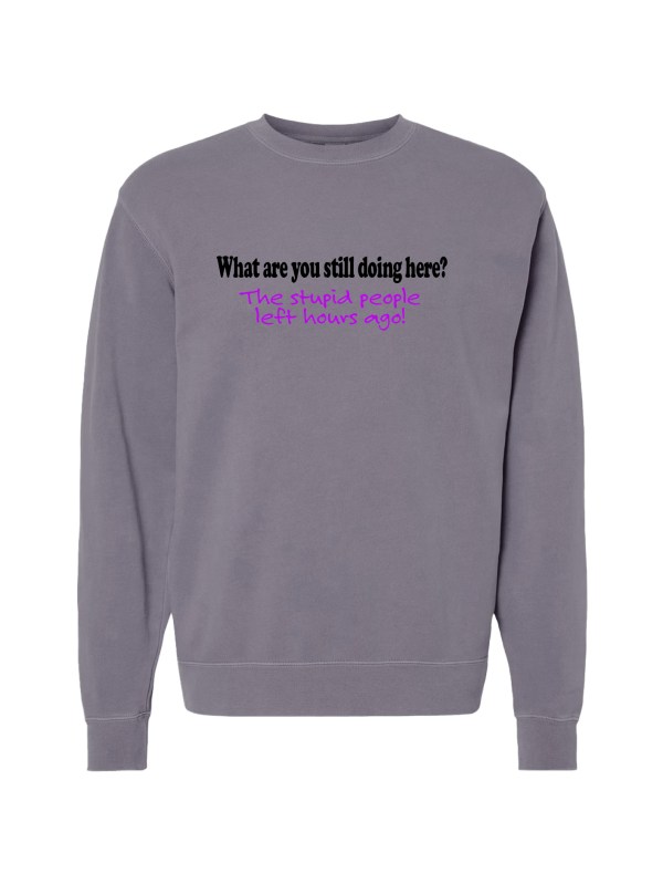 Unisex Pigment Dyed Crew Neck - Stupid People