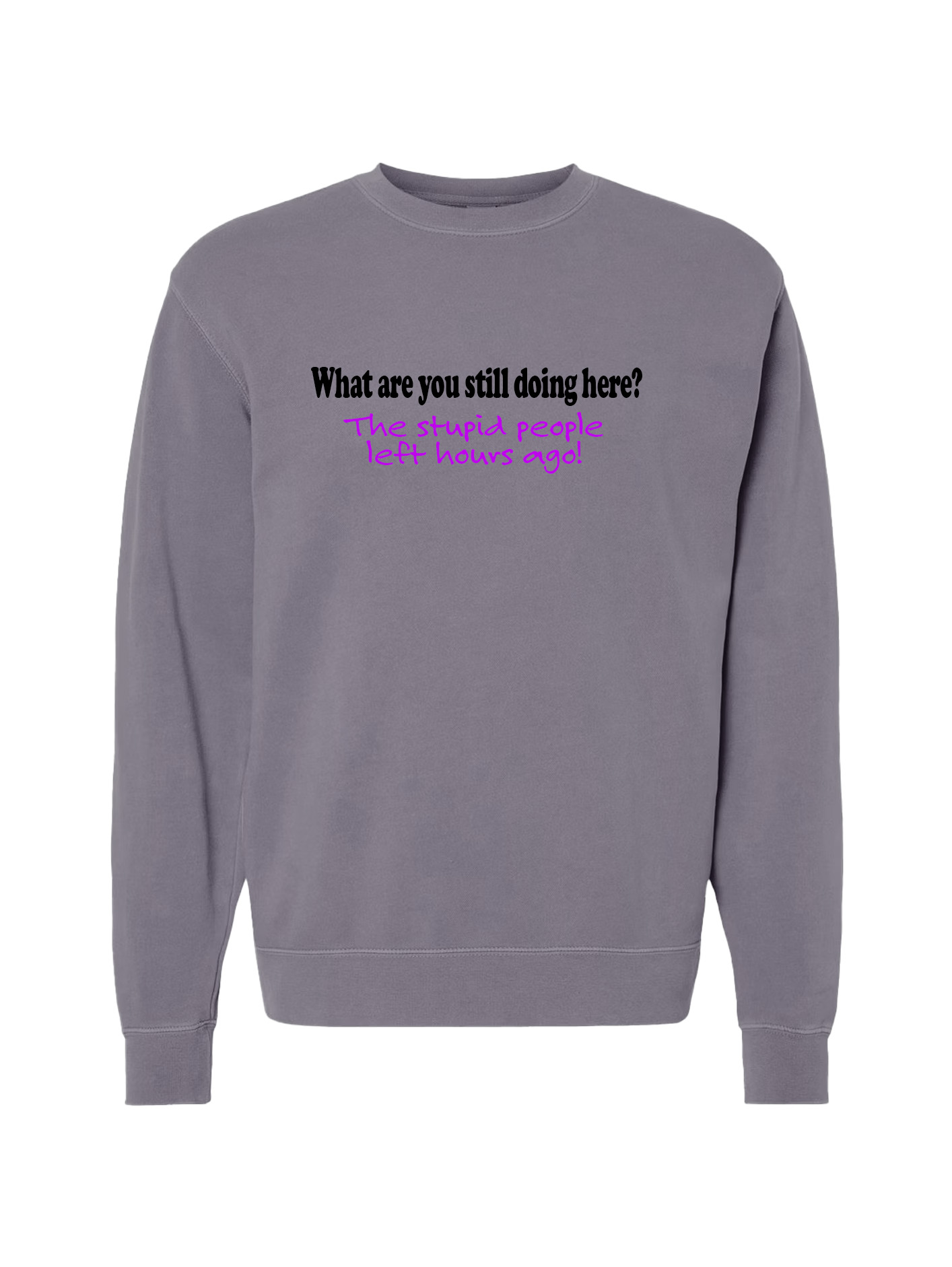 Unisex Pigment Dyed Crew Neck - Stupid People - Image 7
