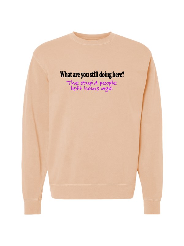 Unisex Pigment Dyed Crew Neck - Stupid People