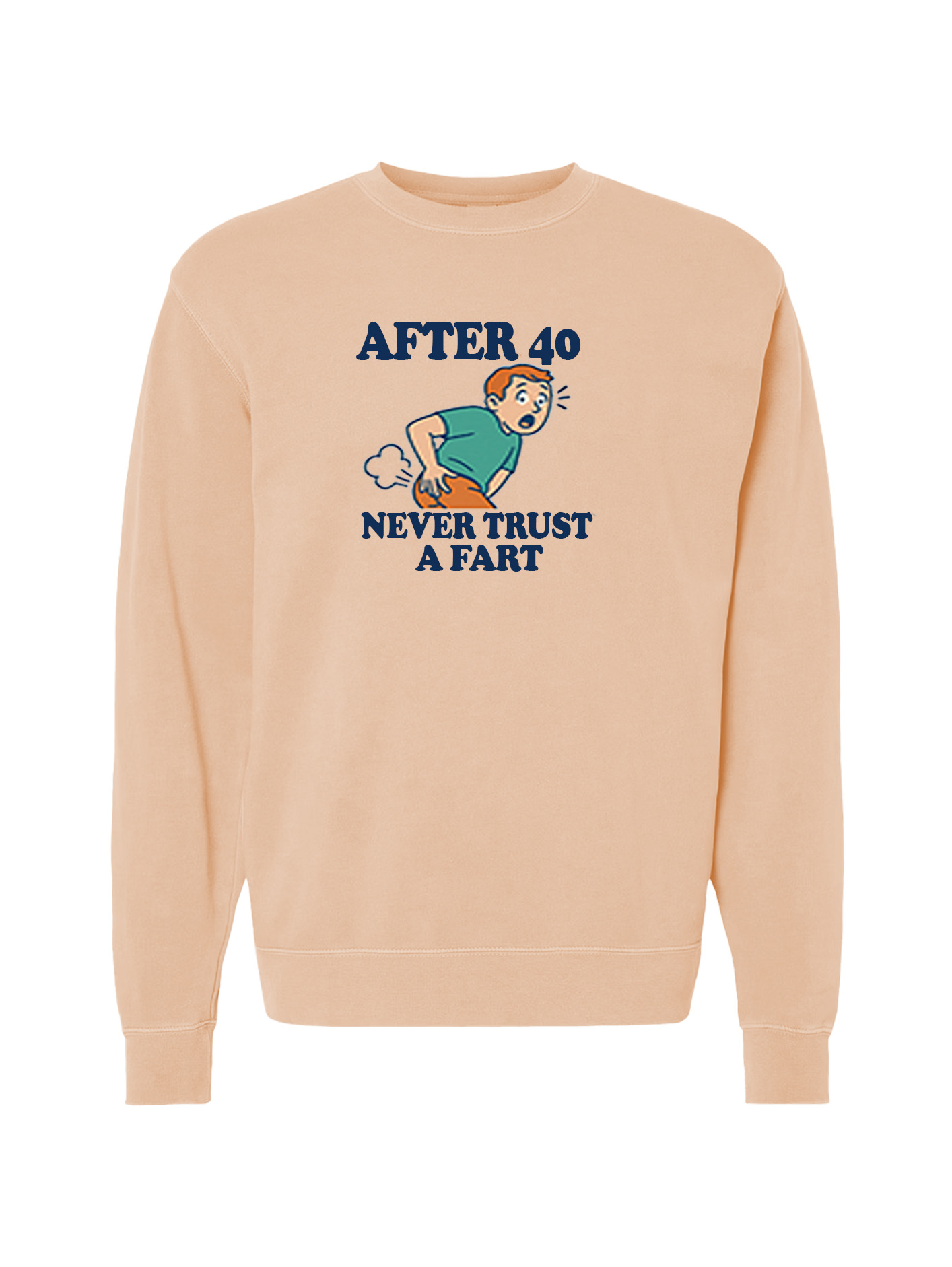 Unisex Pigment Dyed Crew Neck - Trust a Fart - Image 1