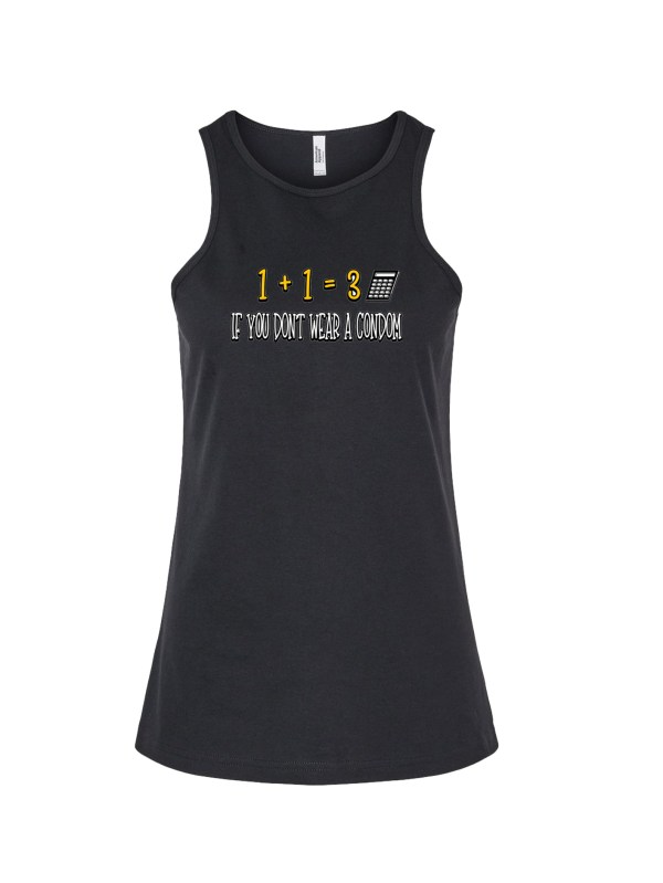 Ladies' CVC Racerback Tank - Wear a Condom