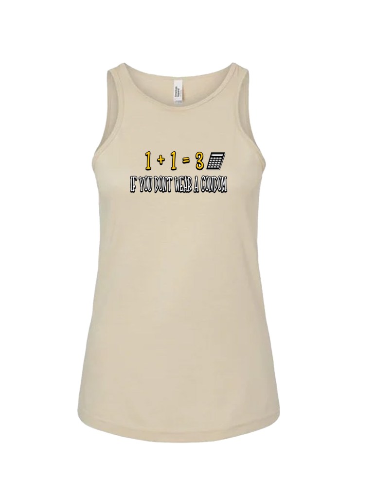 Ladies' CVC Racerback Tank - Wear a Condom