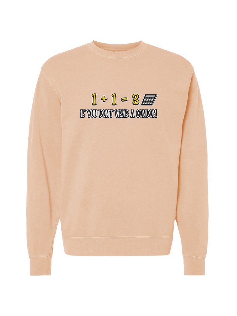 Unisex Pigment Dyed Crew Neck - Wear a Condom