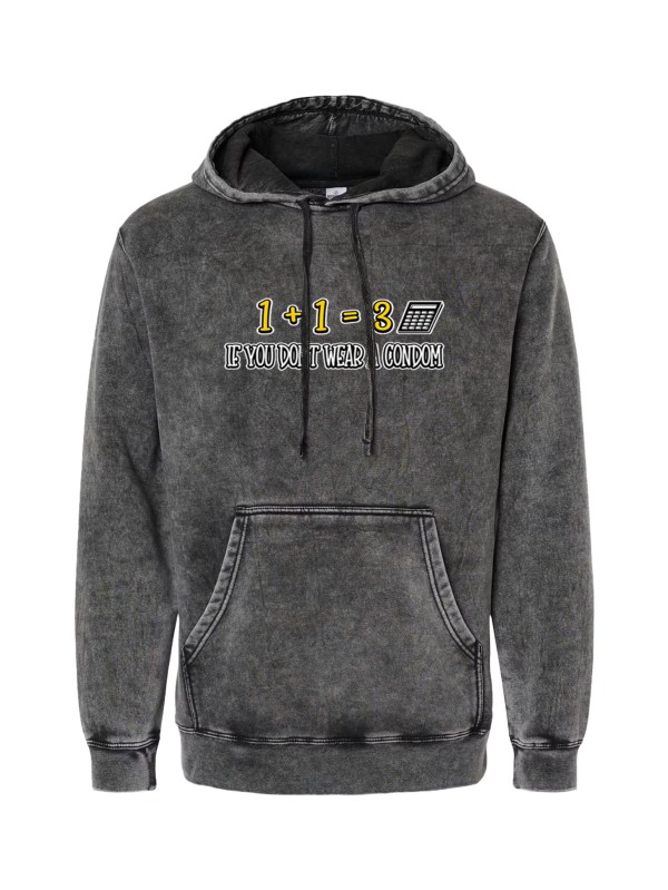 Independent Trading Midweight Mineral Wash Hoodie - Wear a Condom