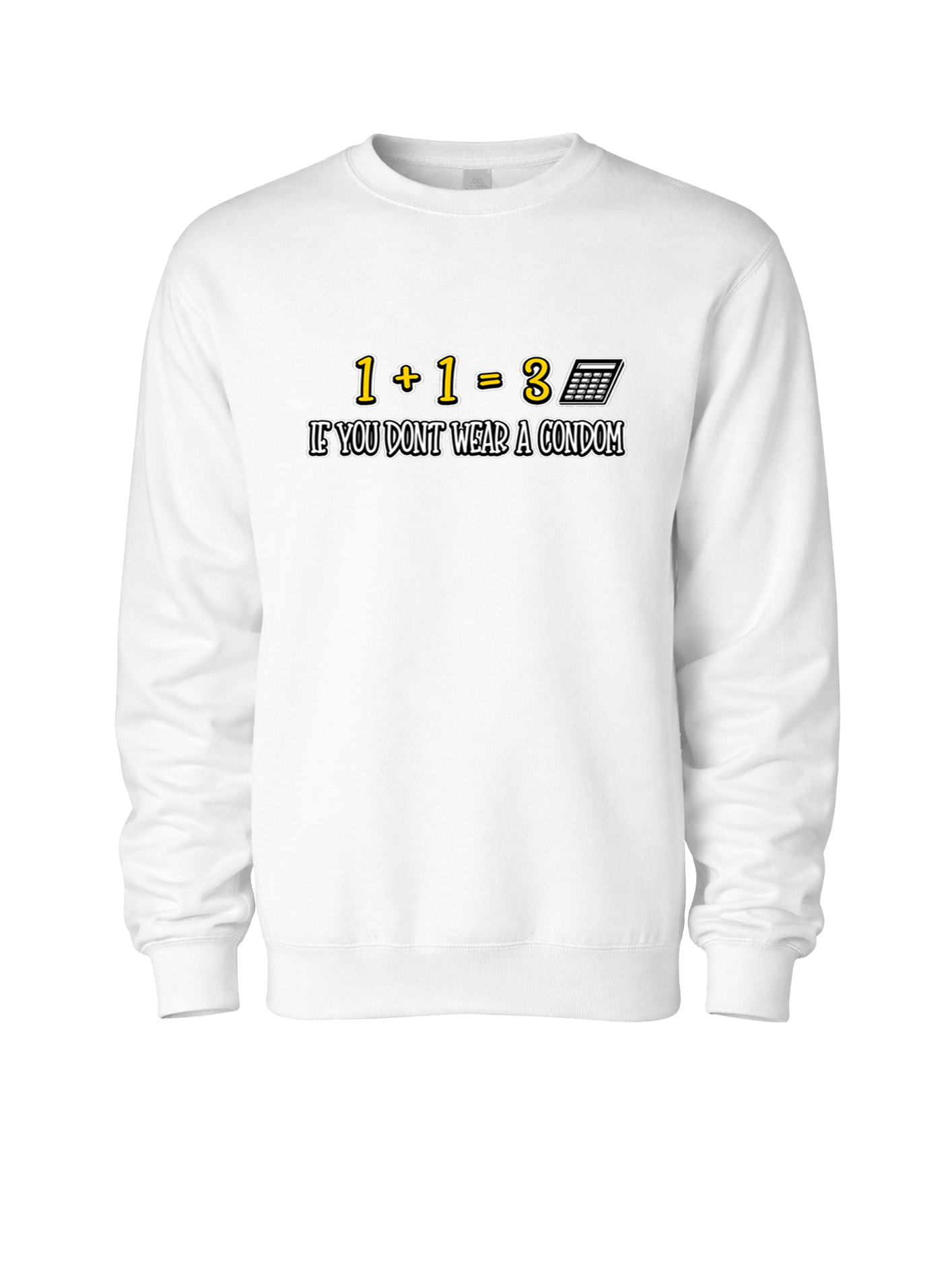Unisex Midweight Crewneck Sweatshirt - Wear a Condom - Image 1