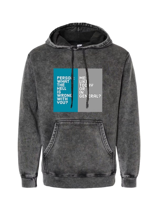 Independent Trading Midweight Mineral Wash Hoodie - What's Wrong