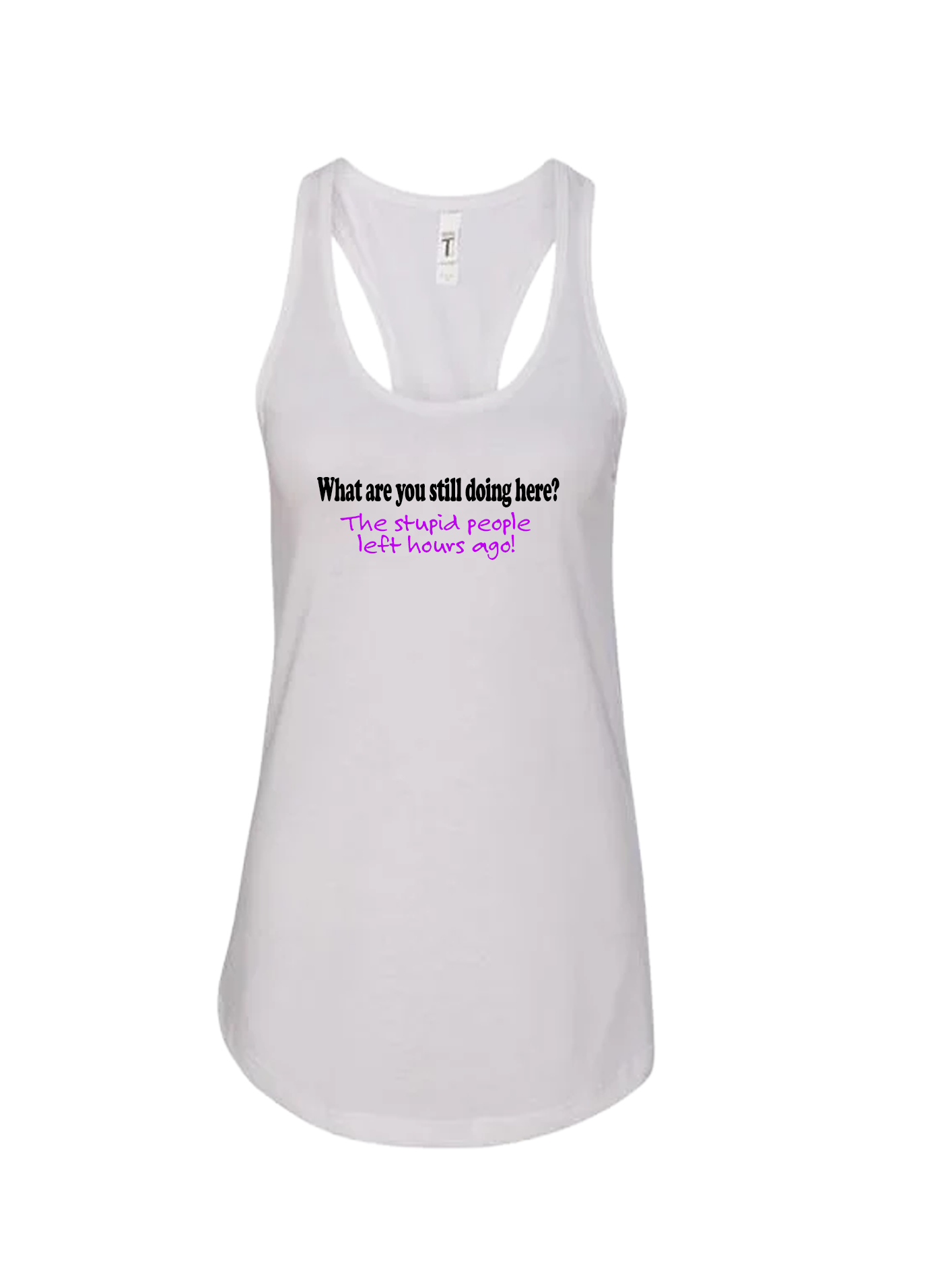 Ladies' Ideal Racerback Tank - Stupid People - Image 1