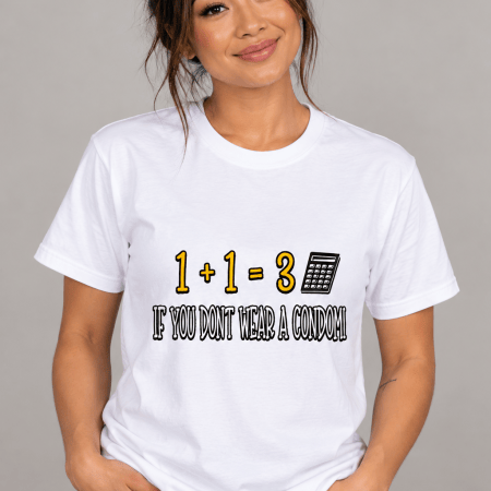 Whiteout T-Shirt Wear a Condom